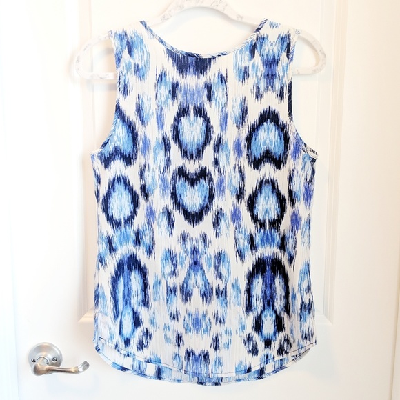 Cynthia Rowley Patterned Tank Blouse Blue Small - Picture 3 of 6